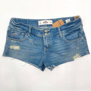 Hollister Denim Jean Shorts Micro Mini Y2K Vintage 2000s Low Rise Distressed 7